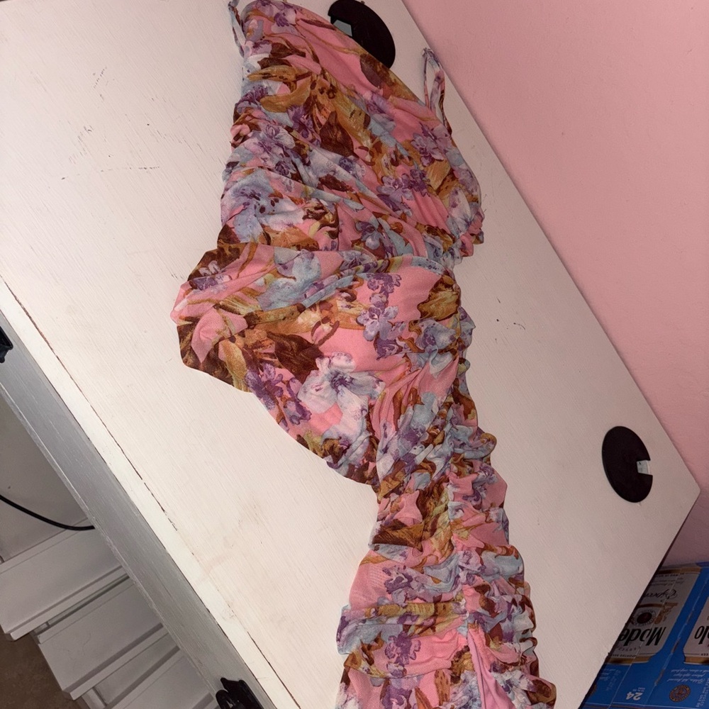 Privy Pink Floral High Low Dress